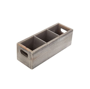 Handcrafted Wooden Dining Caddy <b>Organizer</b> with Industrial Style Iron Handle Accents - Product Image 4