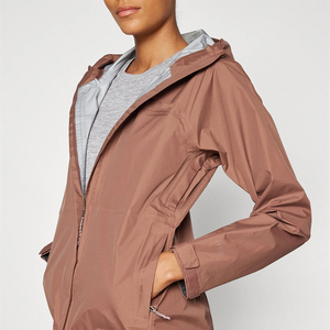Custom Outdoor Travel Raw Breathable Eco-Friendly Canvas <b>Windbreaker</b> <b>Women</b> Softshell Jacket Waterproof Reversible Hooded Zipper - Product Image 5