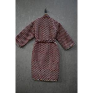 Lavinas - Vestido Largo de Algodón Acolchado con Estampado Floral para Mujer, Cuello en V, Cierre con Cordón, Estilo Bohemio, Hecho a Mano en India, Ligero y Suave - Product Image 5