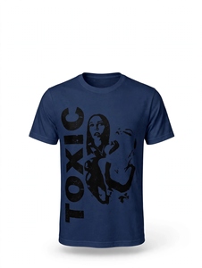 Camiseta de Hombre Personalizada de Algodón Premium con Estampado Gráfico, Estilo Vintage Azul Marino Oscuro, Estampado Gráfico Toxic, Cuello Redondo, Manga Corta - Product Image 1