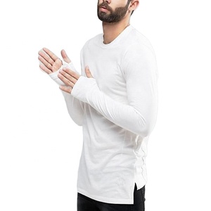 Felpe girocollo a <span class=keywords><strong>maniche</strong></span> lunghe in tessuto misto Jersey di cotone personalizzato produttore di abbigliamento <span class=keywords><strong>uomo</strong></span> taglie forti all'ingrosso - Product Image 1