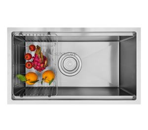 Fregadero de cocina moderno de un solo tazón, modelo 7845-1E, de acero inoxidable 304, forma rectangular, hecho a mano en Vietnam, con un precio muy bueno. - Product Image 3