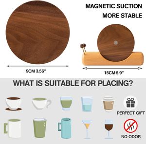 Handmade Rustic Square Solid Wood Eco-Friendly Coasters Set Durable Drink <b>Mats</b> Home Dining Table Kitchen Coffee Shop Cafe - Product Image 2
