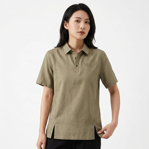 Polo à manches courtes pour homme, couleur unie, logo brodé, vêtement décontracté, tissu respirant, coupe classique - Product Image 5