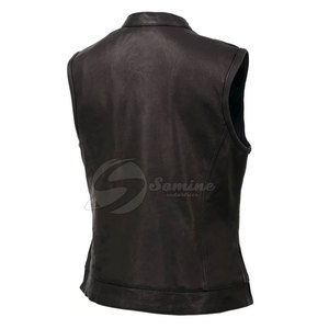 Chaleco de cuero para motocicleta de diseño personalizado a la moda, precio económico, chaleco de cuero transpirable para motocicleta hecho en Pakistán - Product Image 4