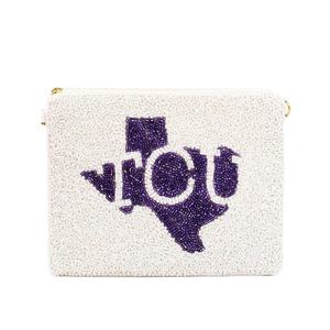 Top fait à la main perlé TCU Texas Design broderie jeu jour petit portefeuille sac fantaisie Premium luxe et élégant belle de l'Inde - Product Image 1
