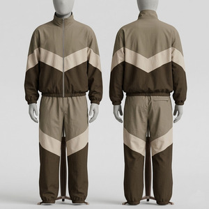 Men Color Block Tracksuit Set Zip Up Jacket and Jogger <b>Pants</b> Lightweight Windbreaker Sportswear OEM wholesaler manufactures - Product Image 1