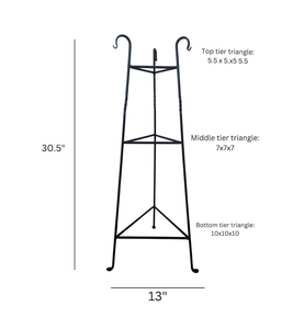 Support à plantes en fer forgé à 3 niveaux, présentoir décoratif en métal pour pots de fleurs, pour l'intérieur, l'extérieur, la maison, le jardin, le balcon, la terrasse - Product Image 2