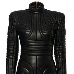 Womens Pure Faux Leather Black Quilted Coat Steampunk <b>Gothic</b> Coat Winter <b>Jacket</b> Girls 2026 - Product Image 3