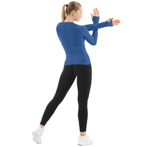 Haut de yoga pour femme à manches longues, compressif, léger et doux, confortable pour le fitness et les activités sportives - Product Image 5