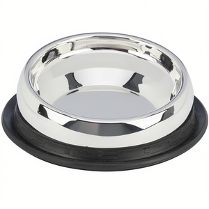 Bol pour animaux de compagnie en acier inoxydable 0,25 L, diamètre 19 cm, base antidérapante pour chiens et chats - Product Image 3