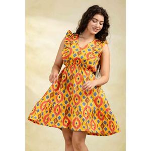 Robe courte en coton style bohème pour soirée, robe mini décontractée d'été pour femme, tenue confortable et respirante - Product Image 1