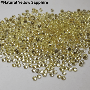 Venta al por mayor de zafiro amarillo natural facetado de forma redonda, gema suelta para la fabricación de joyas, tamaño pequeño de 1mm a 3mm. - Product Image 3