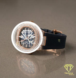 Elegante Reloj con Esfera Azul y Diamantes, Correa de Silicona Premium, Reloj de Lujo, Joyería de Moda - Product Image 3