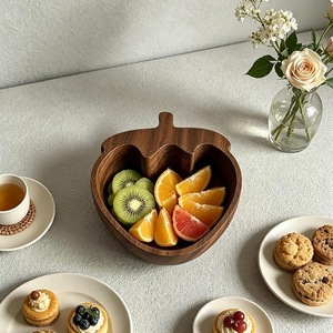 Bol de service jetable écologique en bois d'acacia naturel poli, style américain, pour salades, fruits, maison, cuisine, fête - Product Image 4