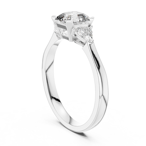 Pretty Square Octagon & Trillion Cut Lab-Grown Diamond <b>Ring</b> For Women GRA Certified Women Jewelry <b>Crafted</b> From 14k White Gold - Product Image 2