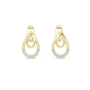 Boucles d'oreilles clous en or blanc 14 carats avec diamants de laboratoire ronds pour femmes |   Vêtements de fiançailles |   Nouveau diamant cultivé - Product Image 2