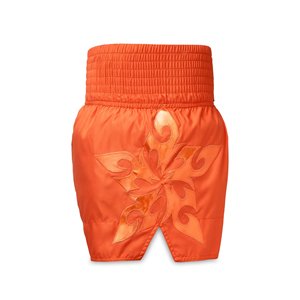 Pantalones Cortos de Muay Thai Personalizados, Color Naranja, Tradicionales, de Satén, Pierna Ancha, para Entrenamiento de Kickboxing y Combate, Proveedor OEM, KHAIR CO. - Product Image 4