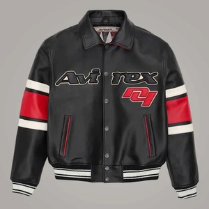 เสื้อแจ็คเก็ตหนัง Avirex The Legend Black Letterman - Product Image 1