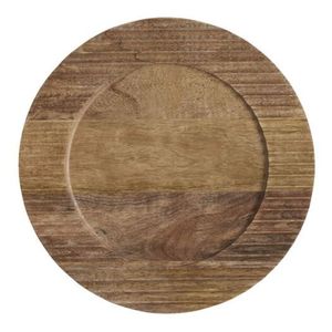 Juego de Platos Base de Madera de Mango Natural, Platos Redondos de Madera de 13 Pulgadas, Base Decorativa Rústica para Decoración de Bodas y Fiestas - Product Image 3
