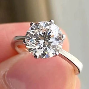 Creative <b>Craft</b> Moissanite Round Cut Diamond Gorgeous <b>Ring</b> Original 925 Silver Fine Modern Style Gift Jewelry For Birthdays party - Product Image 1