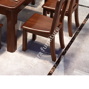 Luxury Eco-Friendly Handcrafted Solid Wood 6 Seater Modern Dining <b>Table</b> Set with Premium <b>Walnut</b> Finish Rectangular Design - Product Image 2