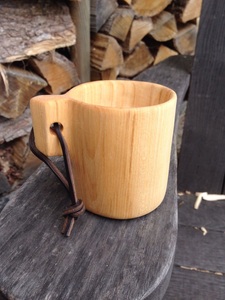 Mug en bois massif fait main, tasse à café en bois naturel, finition rustique, mug écologique pour café et restaurant - Product Image 2