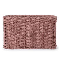 Créez des espaces bien rangés avec ce panier de rangement décoratif rose tissé pour garde-manger, placard, rangement domestique, organisation des affaires.