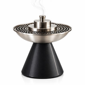Quemador de Incienso de Resina de Lujo con Cono, Cuenco Árabe de Acero Inoxidable, Moderno Soporte para Incienso Oud para Decoración del Hogar Islámico - Product Image 1