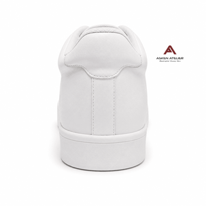 Zapatillas Deportivas Asken Atelier Blancas de Piel Genuina, de Caña Baja, con Cordones, Acolchadas, Ligeras, Antideslizantes, con Tacón Oculto - Product Image 4