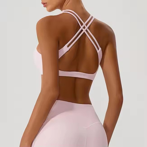Soutien-gorge de sport sans couture pour femme, dos nageur uni, sans armatures, coupe intégrale - Product Image 3
