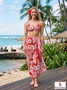 Paréo court personnalisé pour femme, léger, antistatique, en tissu satiné de polyester à pois, séchage rapide, OEM ODM - Product Image 3