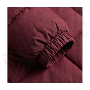 Hooded Quilted Waterproof <b>Bubble</b> Jacket Black Full Sleeve Winter Windproof Cotton Shell Knitted Fabric Polyester Filling Stand - Product Image 6