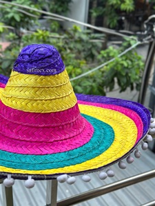 Sombrero Mexicano de Paja Ecológica Multicolor con Ala Ancha para Disfraces, Ideal para Adultos en Fiestas Casuales, Directo de Vietnam - Product Image 3