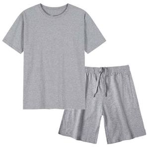 Ensemble de survêtement d'été personnalisé avec logo, 2 pièces, t-shirt d'entraînement, short de jogging pour homme, ensemble 2 pièces 100% coton - Product Image 1