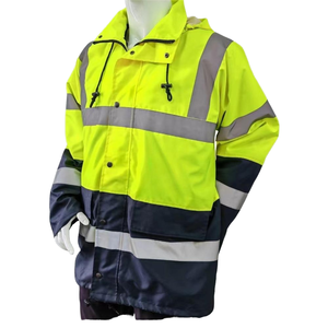 Chaqueta de trabajo de seguridad con cremallera personalizada de alta calidad para trabajadores transpirable con bolsillos prácticos para herramientas Diseño personalizado - Product Image 4