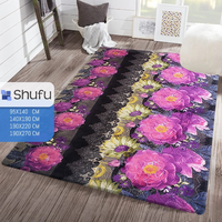 Tapis en mousse haute densité anti-allergique antidérapant doux gaufré moderne à motif abstrait non tissé pour nettoyage à sec usage domestique polyester