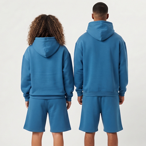 Winter Oversized <b>Hoodie</b> <b>Shorts</b> <b>Set</b> <b>Men</b> Women 100% Cotton Fleece Jogger Sweat <b>Shorts</b> Tracksuits Unisex 400gsm Fleece <b>Hoodie</b> <b>Set</b> - Product Image 2