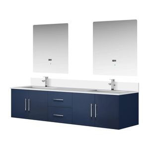 Blu navy 80 pollici. L X 22 Pollici Mobile bagno doppio con piano in marmo colato da 30 pollici Set di Specchi LED e Rubinetti per Mobili da Bagno - Product Image 4
