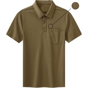 Nouvelle chemise pour homme de haute qualité, 100% coton, unie, décontractée, avec logo personnalisé sur le devant, séchage rapide, manches courtes, tissu tricoté - Product Image 2