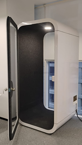 Cabine de travail insonorisée pour bureau acoustique, structure en bois autoportante, éclairage LED écologique, design minimaliste pour bureau à domicile - Product Image 4