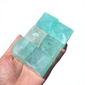 Cubo Poliedro de Fluorita Verde Natural Tallado a Mano, Gema Pulida, Cristal Geométrico, Artesanía, Decoración para el Hogar, Coleccionable - Product Image 6