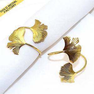 Luxury Ramadan leaf Napkin <b>Ring</b> <b>Holder</b> Gold Silver Islamic Table Decor Eid Dining Party Accessory - Product Image 5