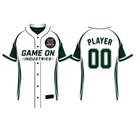 Maillot de baseball respirant à manches courtes, style rayures antibactériennes, coupe athlétique, impression de logo personnalisable