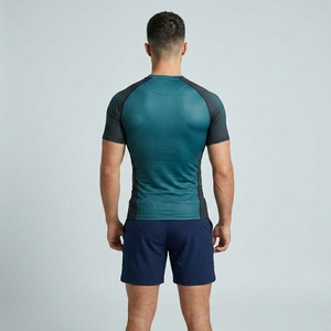 Mens OEM Performance Compression Half Sleeve Shirt Custom Gym Fitness Workout Training Running Sportswear Top - Product Image 5
