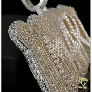 จี้ห้อยคอคุณภาพสูงแบบกำหนดเอง Trisha Jewels เงินแท้ 925 ชุบทอง 14K สไตล์ฮิปฮอป ของขวัญสำหรับทุกเพศ พร้อมเพชรเพาะเลี้ยงในห้องปฏิบัติการ รับรองโดย GIA - Product Image 4