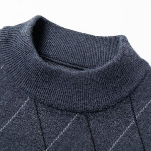 WARPRO INDUSTRY Pull-over pour homme gris foncé en maille unie respirant anti-plis imprimé délavé à manches longues coupe classique - Product Image 3