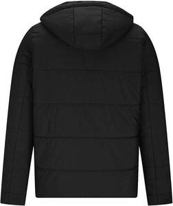 Men's <b>Burgundy</b> Hooded <b>Puffer</b> <b>Jacket</b> Windproof Zipper Closure Casual Winter <b>Jacket</b> Thick Polyester Wadding Regular Length - Product Image 3