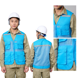 Combinaison de travail industrielle bicolore orange et bleu marine, uniforme de sécurité haute visibilité réfléchissant, combinaison de chantier pour l'ingénierie - Product Image 1