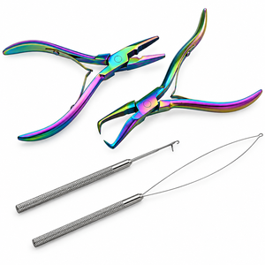 Kit de Herramientas para Extensiones de Cabello OPTITECH HEALTHCARE Gold, Juego de Pinzas Multifunción de Acero Inoxidable con Aguja de Gancho para Uso Comercial - Product Image 5